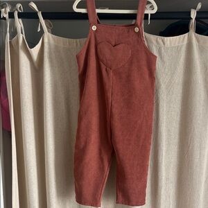 Heart Detail Rust Jumpsuit